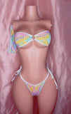 Multi Colored Flower Double Tie Set