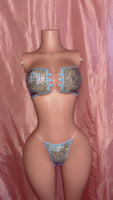 Gucci Blue Flowers Tube Top Two Piece