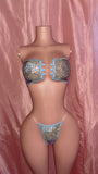 Gucci Blue Flowers Tube Top Two Piece
