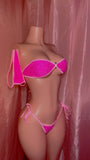 Pink Two Tone Bandeau Double Tie Set