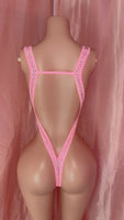 Pink Front Tie One Piece