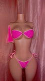 Pink Two Tone Bandeau Double Tie Set