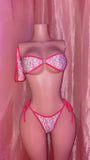 Pink/White Dior Double Tie Set