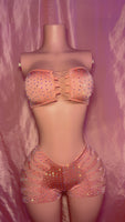 Blush Tube Top Cut Shorts Set