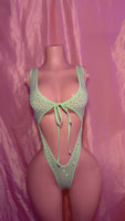 Pistachio Front Tie One Piece