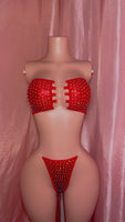 Red Glitter Tube Top Set