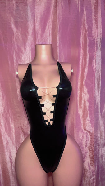 Black “Wet Look” Bodysuit