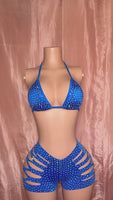 Royal Blue Cut Short Set