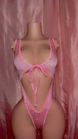 Baby Pink Front Tie One Piece