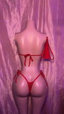 Red Bandeau Double Tie Set