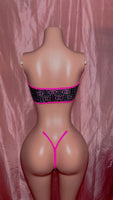 Black & Hot Pink Gucci Tube Top Two Piece