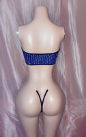 Metallic Violet Tube Top Two Piece