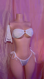 White Bandeau Double Tie Set