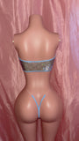 Gucci Blue Flowers Tube Top Two Piece