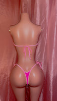 Pink Two Tone Bandeau Double Tie Set