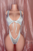 White Front Tie One Piece