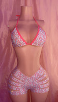 Pink Dior Cut Shorts Set
