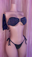 Black Double Tie Bandeau Set