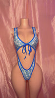 Blue Dior Front Tie One Piece