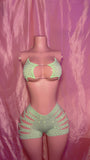 Pistachio Star Cut Shorts Set