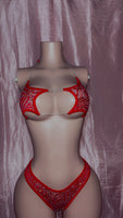 Red Lace Star Two Piece