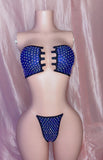 Metallic Violet Tube Top Two Piece